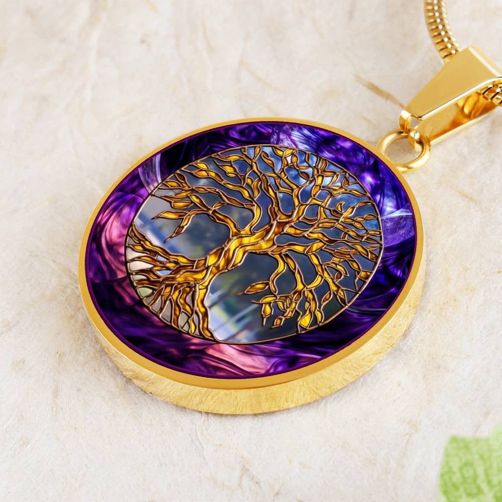 Pretty Purple Tree of Life Necklace or Keychain