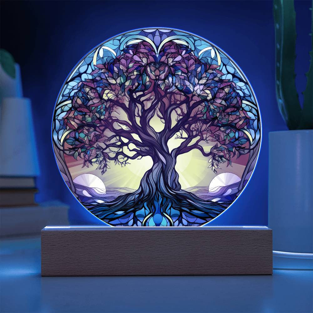 Stained Glass Style Tree of Life Plaque