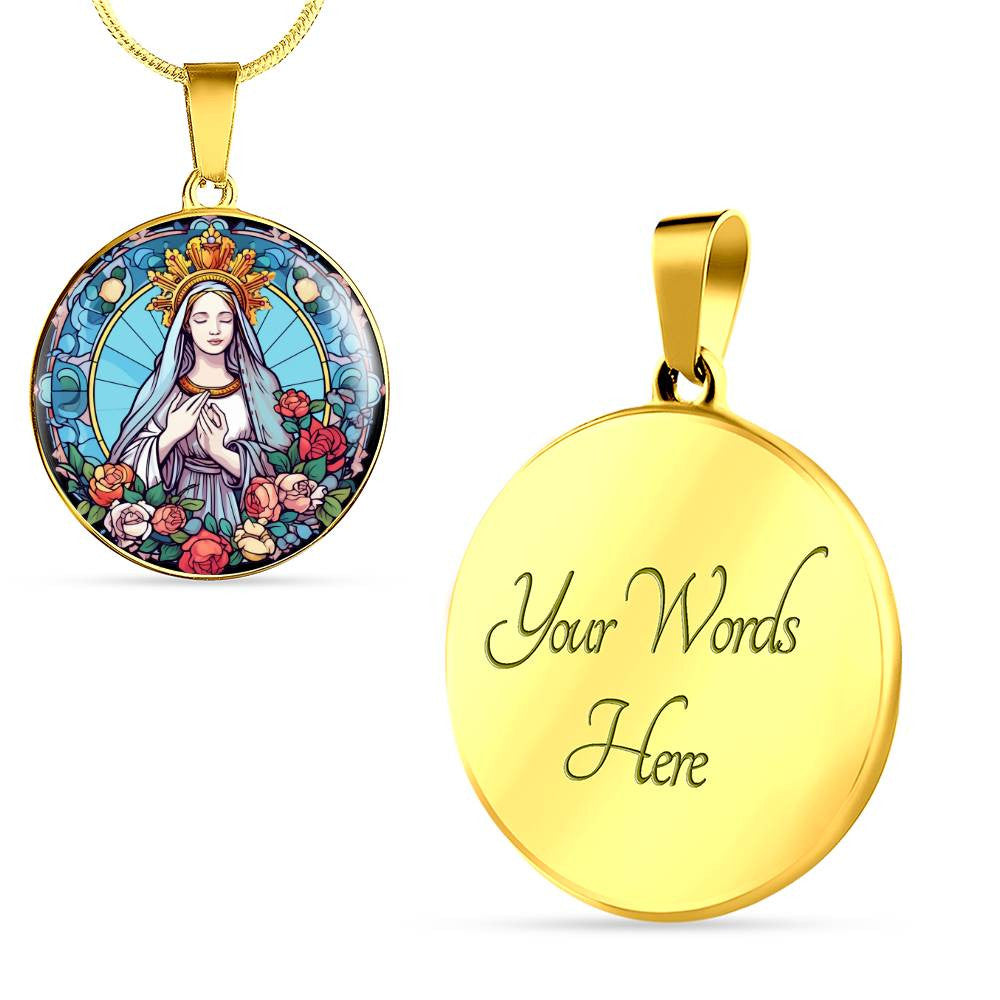 Personalized Catholic Statue Medallion Necklace