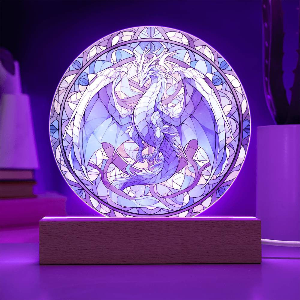 Dragon Stained Glass Acrylic Plaque and Nightlight