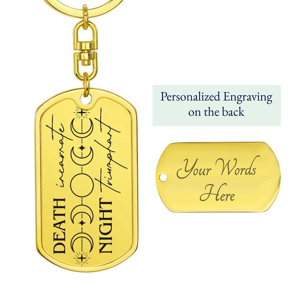 Personalized Acotar Death Incarnate Night Triumphant Dog Tag Keychain