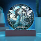 Personalized Fairies Stained Glass Acrylic Circle Plaque