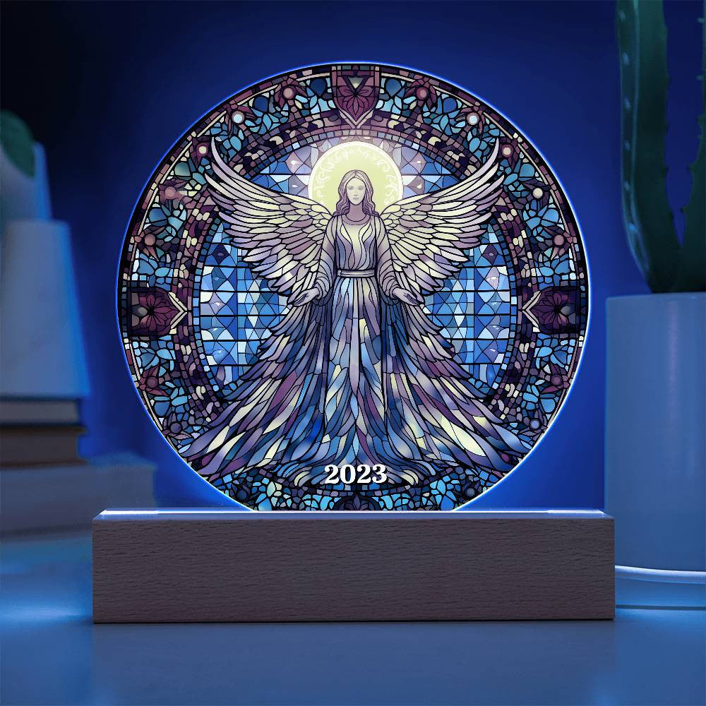 Angel Stained Glass Style Plaques