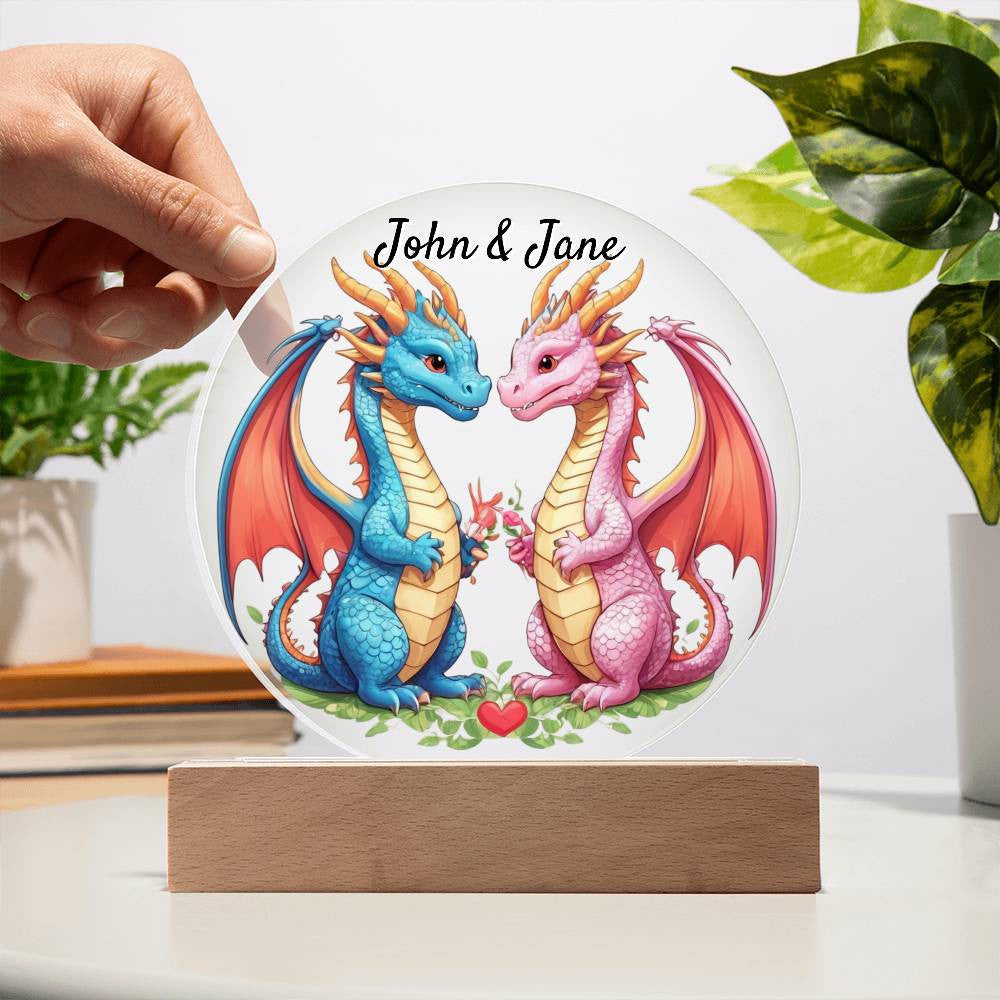 Him & Her Dragon Love Plaque