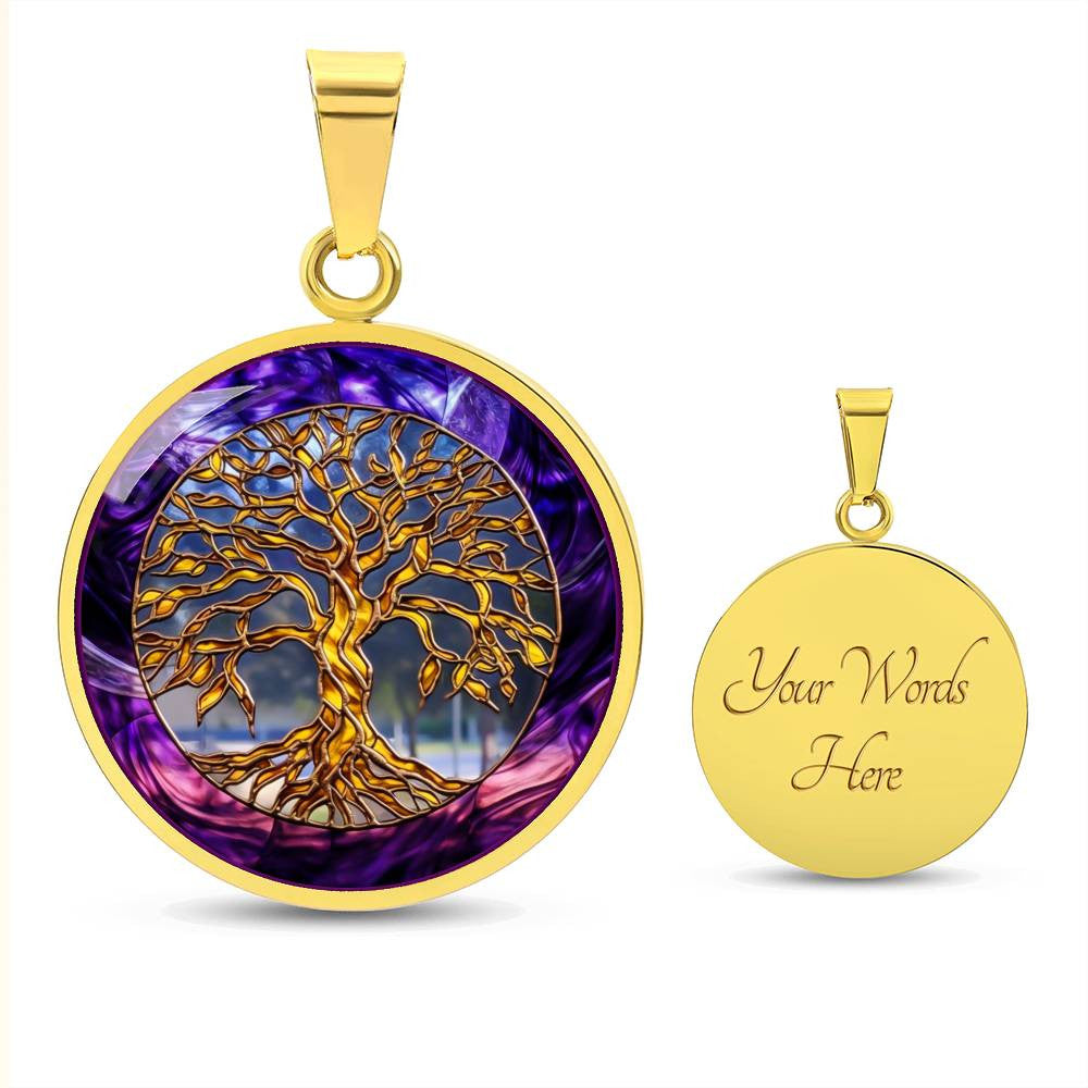 Pretty Purple Tree of Life Necklace or Keychain