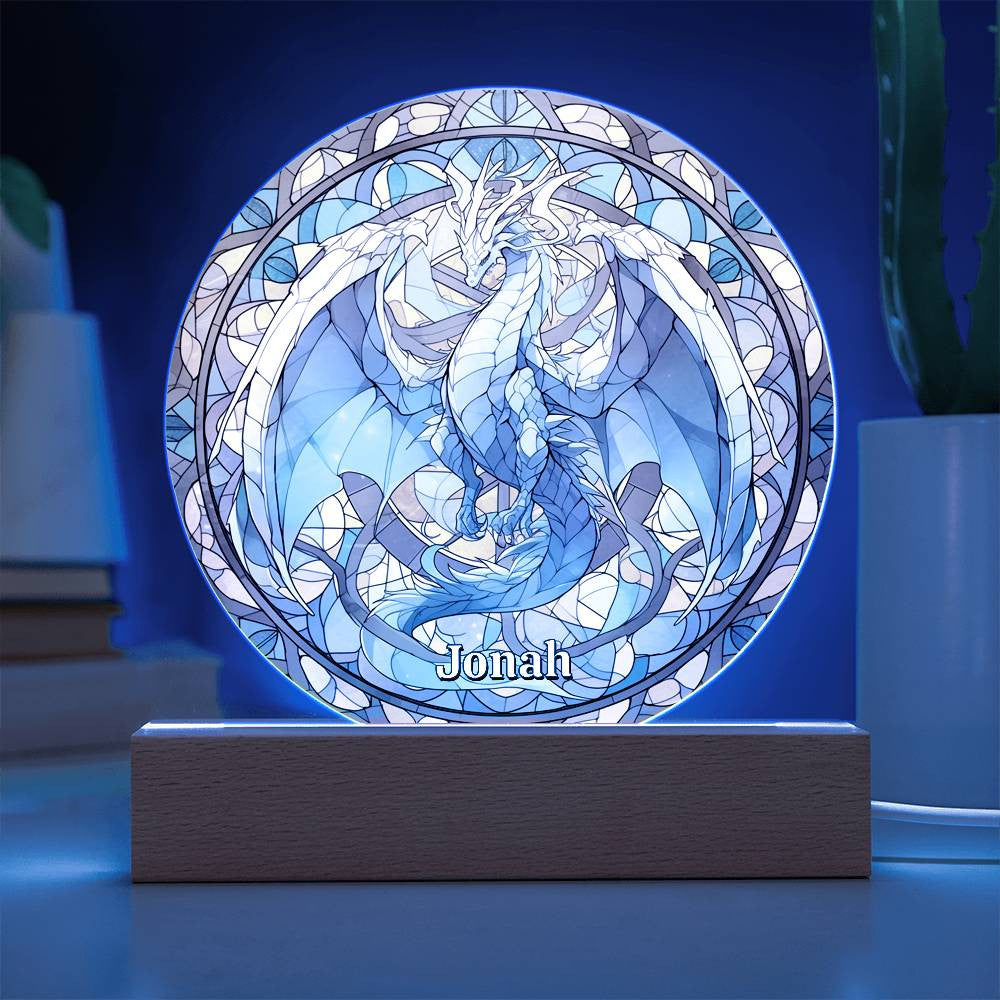 Dragon Stained Glass Acrylic Plaque and Nightlight