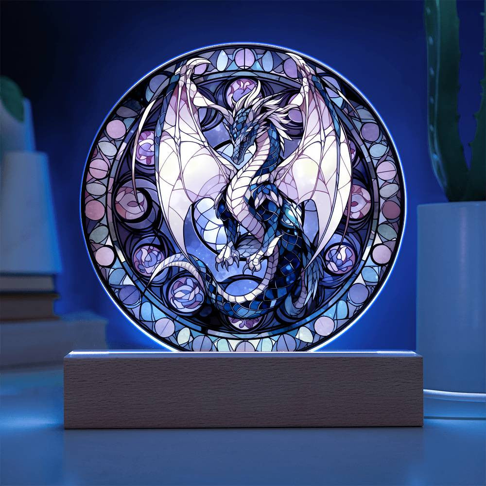 Dragon Stained Glass Style Plaque and Night Light