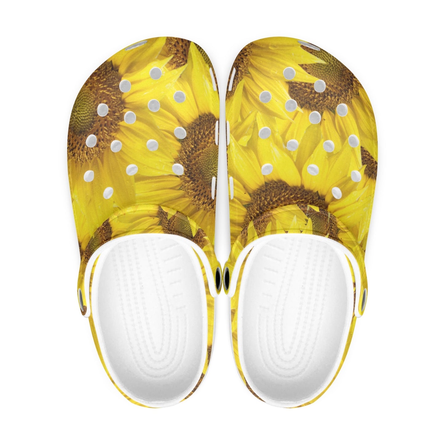 Adult All Over Printed Sunflower Clogs