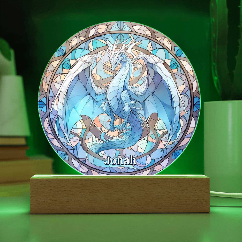 Dragon Stained Glass Acrylic Plaque and Nightlight