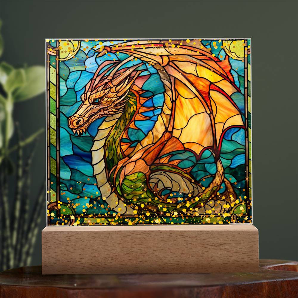 Suncatcher Dragon Plaque and LED Light