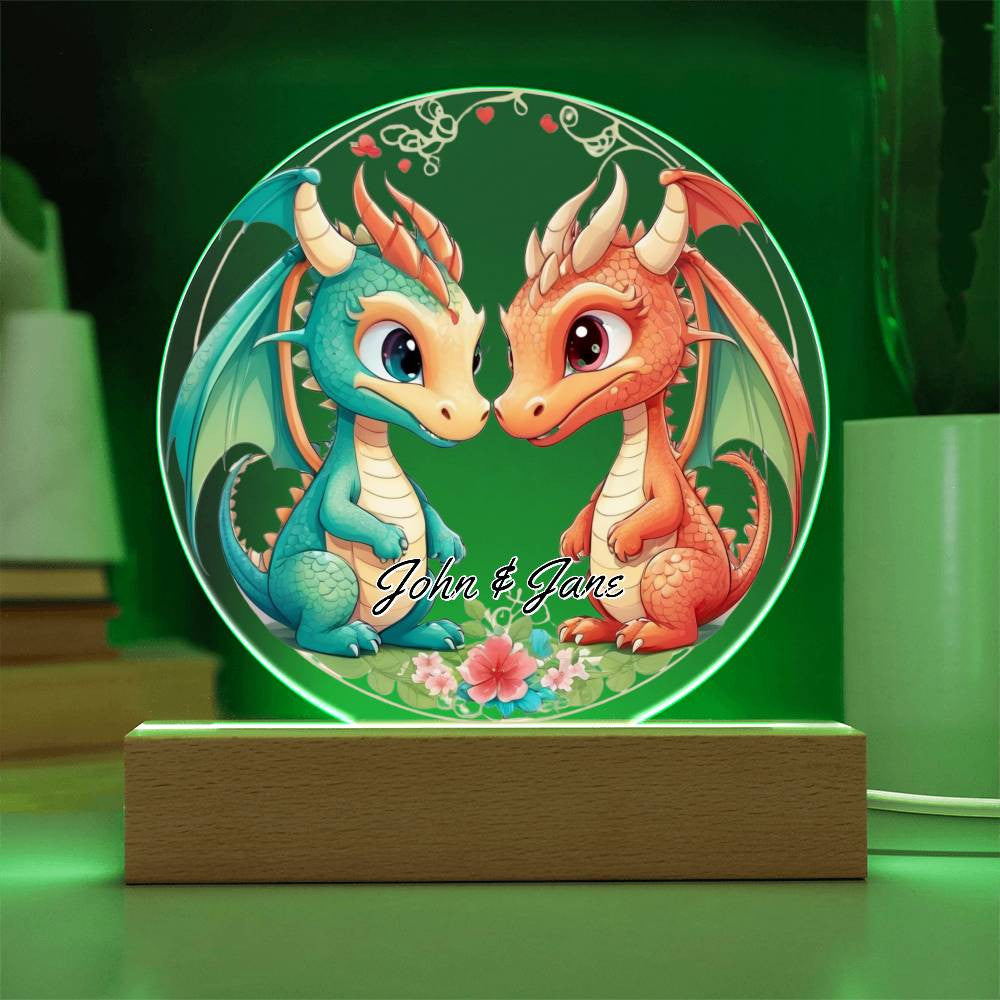 Dragon Love Night Light Plaque