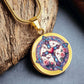 Stained Glass Look Sacred Heart Cross Necklace
