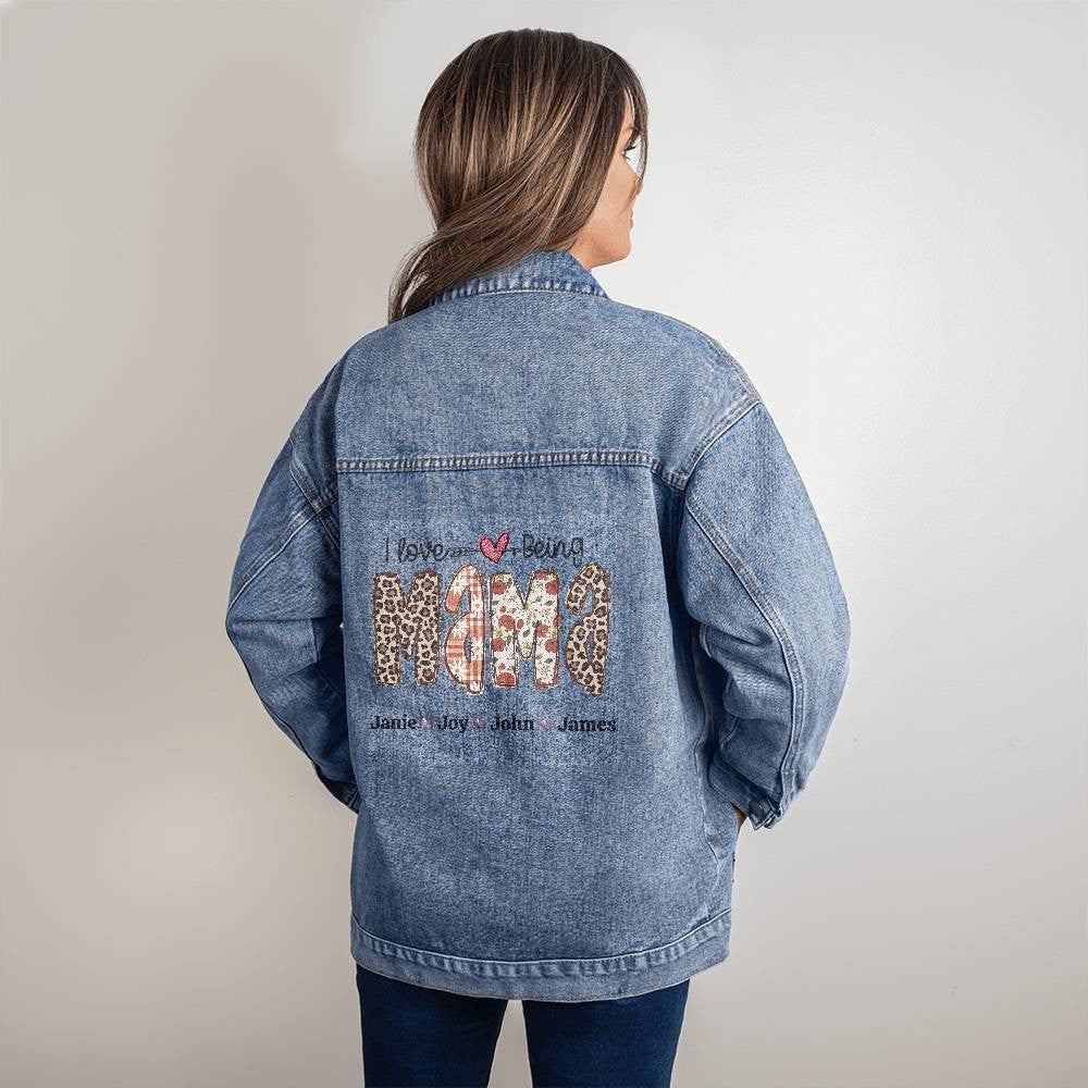 Mothers Day Personalized Names Jean Jacket