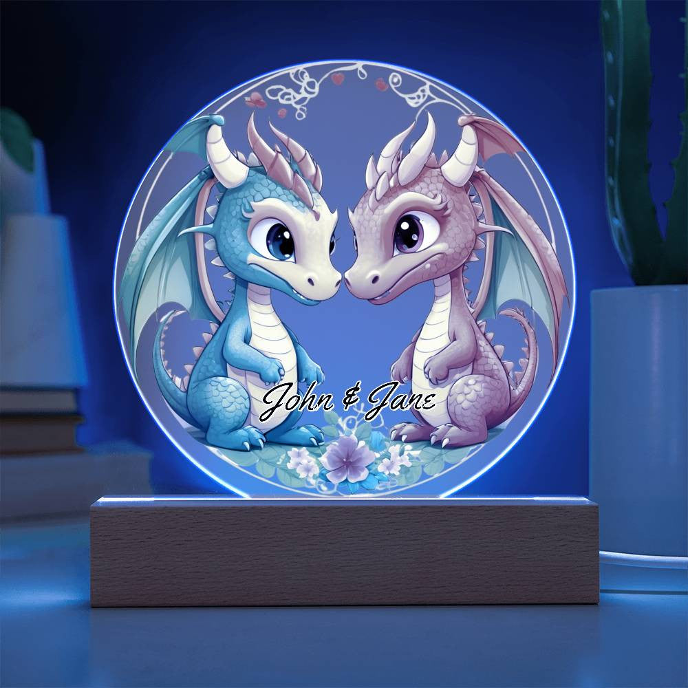 Dragon Love Night Light Plaque