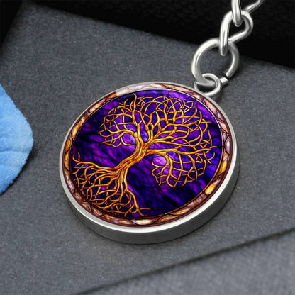 Personalized Gold Tree of Life Keychain or Necklace