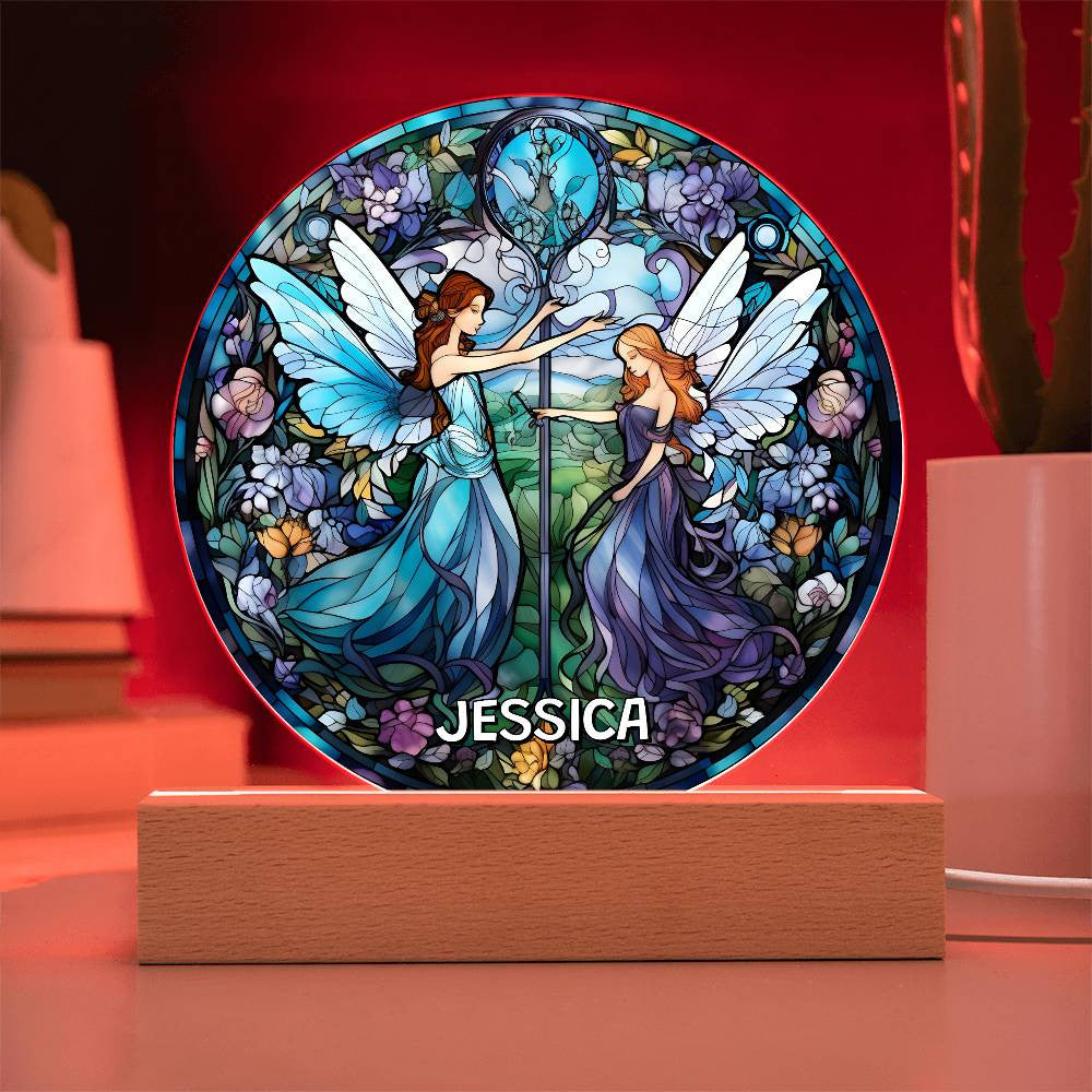 Personalized Fairy Stained Glass Night Light