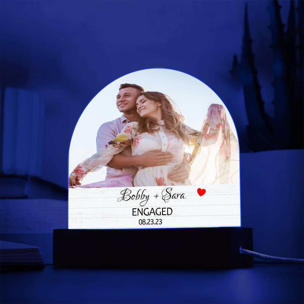 Personalized Engaged Dome Plaque