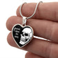 Personalized Skull Heart Pendant Necklace