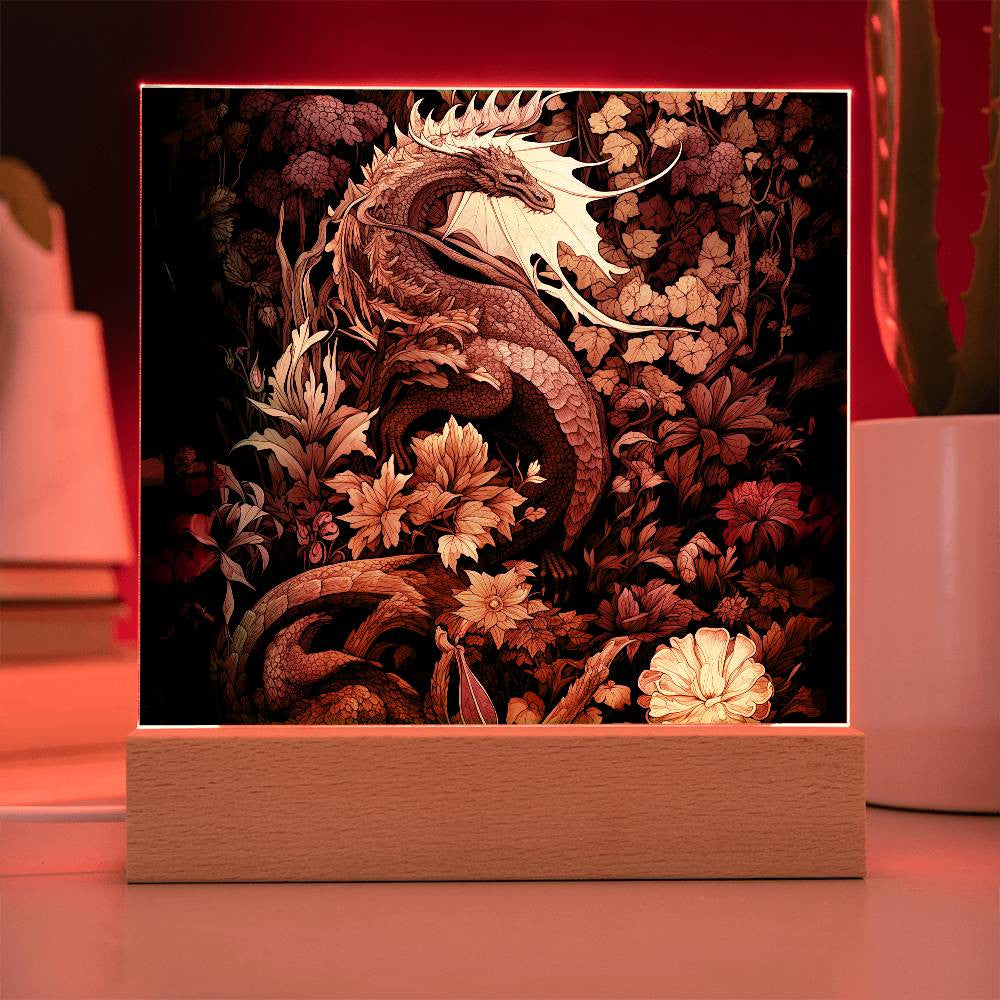 Mythical Dragon Plaque and LED Light