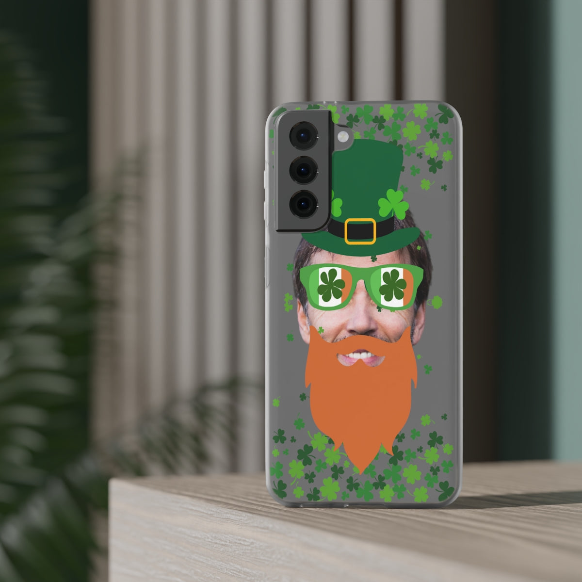 Personalized Leprechaun Clear Phone Case - Samsung s10 - s23 Ultra, iPhone 7 - 14 Pro Max