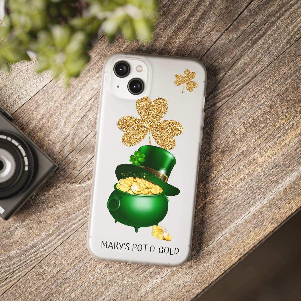 Personalized Irish Pot of Gold Phone Case - Samsung s10 - s23 Ultra, iPhone 7 - 14 Pro Max