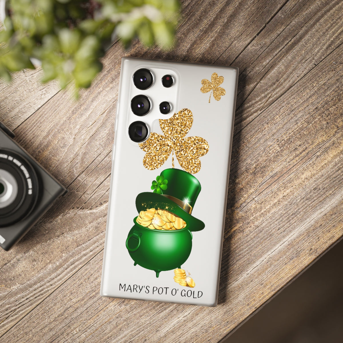 Personalized Irish Pot of Gold Phone Case - Samsung s10 - s23 Ultra, iPhone 7 - 14 Pro Max