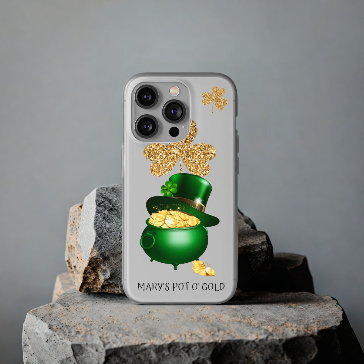 Personalized Irish Pot of Gold Phone Case - Samsung s10 - s23 Ultra, iPhone 7 - 14 Pro Max