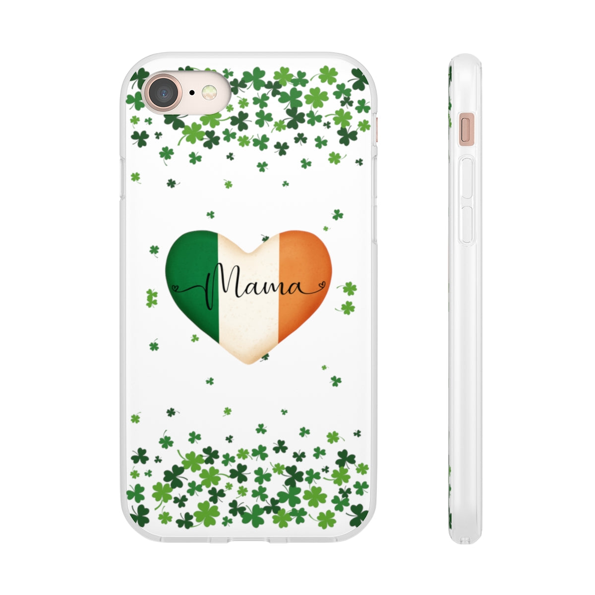 Shamrock Ireland Flag Heart Mama Phone Case- Samsung s10 - s23 Ultra, iPhone 7 - 14 Pro Max