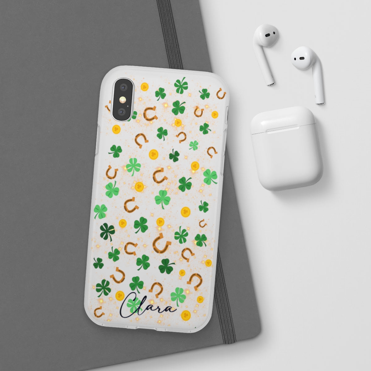 Shamrock Gold Coin Horse Shoe Phone Case - Samsung s10 - s23 Ultra, iPhone 7 - 14 Pro Max