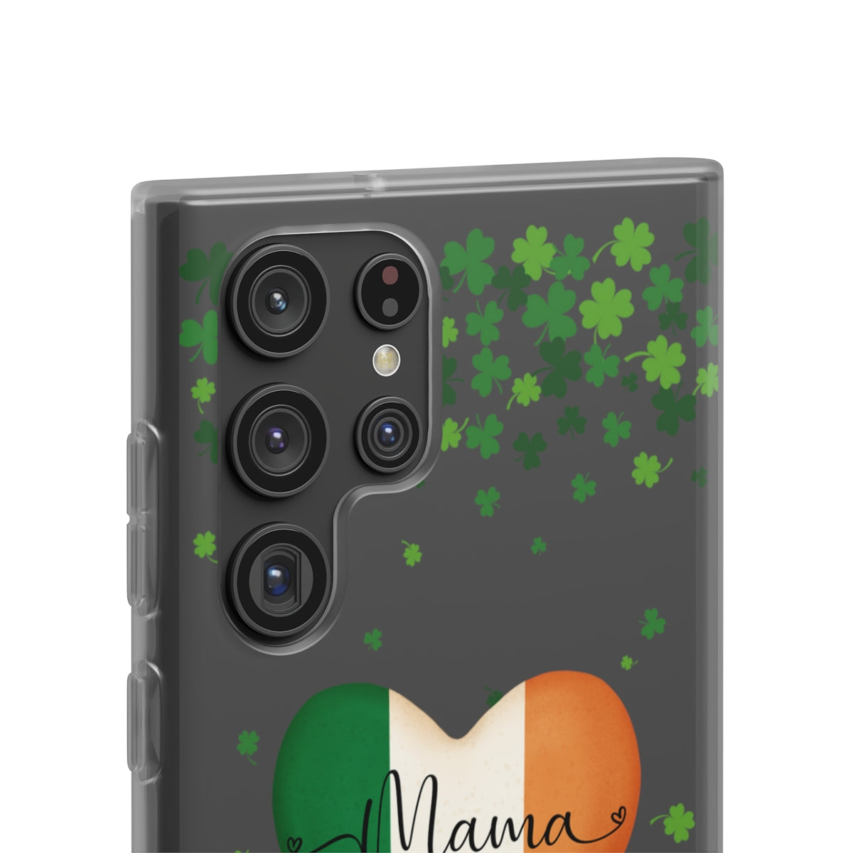 Shamrock Ireland Flag Heart Mama Phone Case- Samsung s10 - s23 Ultra, iPhone 7 - 14 Pro Max