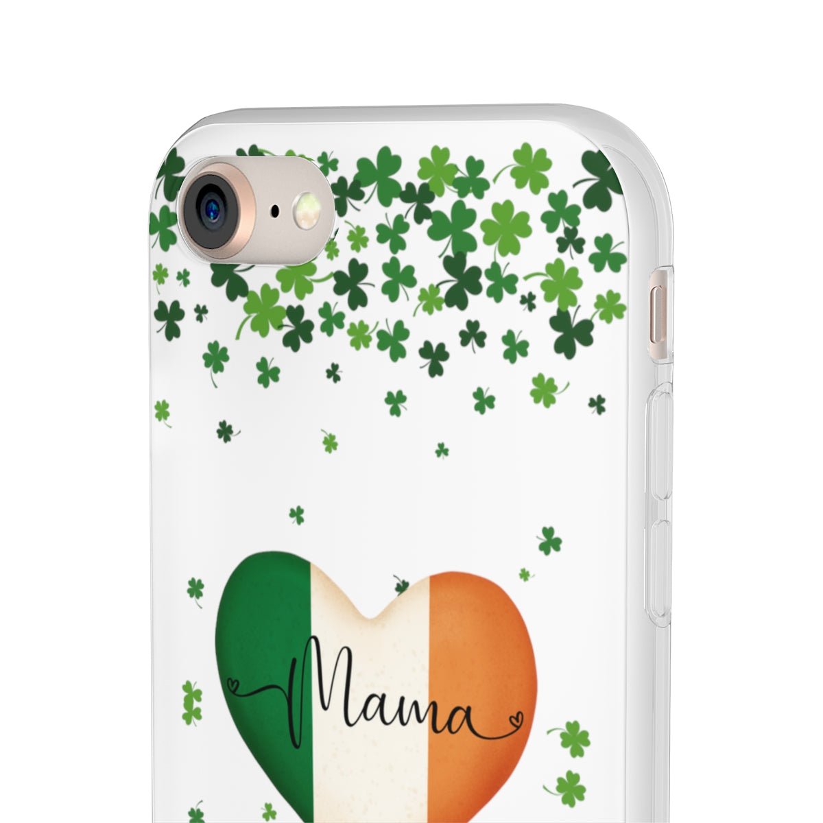 Shamrock Ireland Flag Heart Mama Phone Case- Samsung s10 - s23 Ultra, iPhone 7 - 14 Pro Max