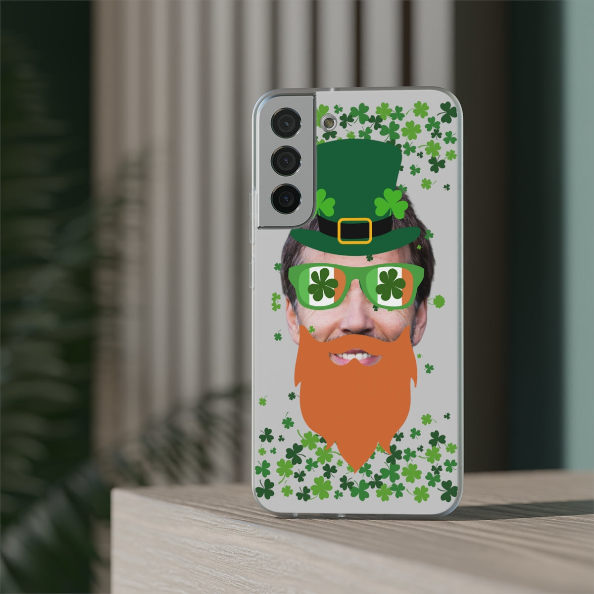 Personalized Leprechaun Clear Phone Case - Samsung s10 - s23 Ultra, iPhone 7 - 14 Pro Max