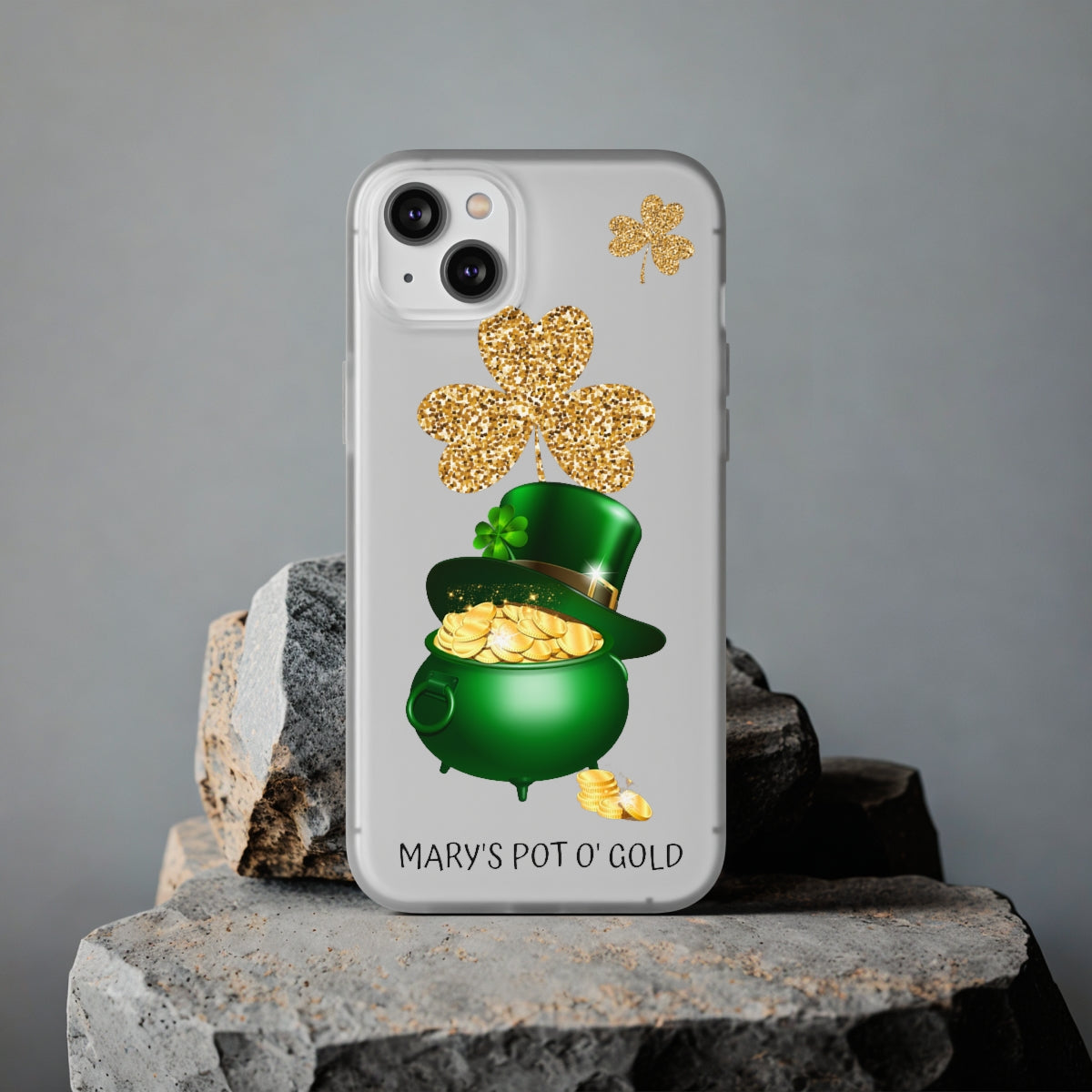 Personalized Irish Pot of Gold Phone Case - Samsung s10 - s23 Ultra, iPhone 7 - 14 Pro Max