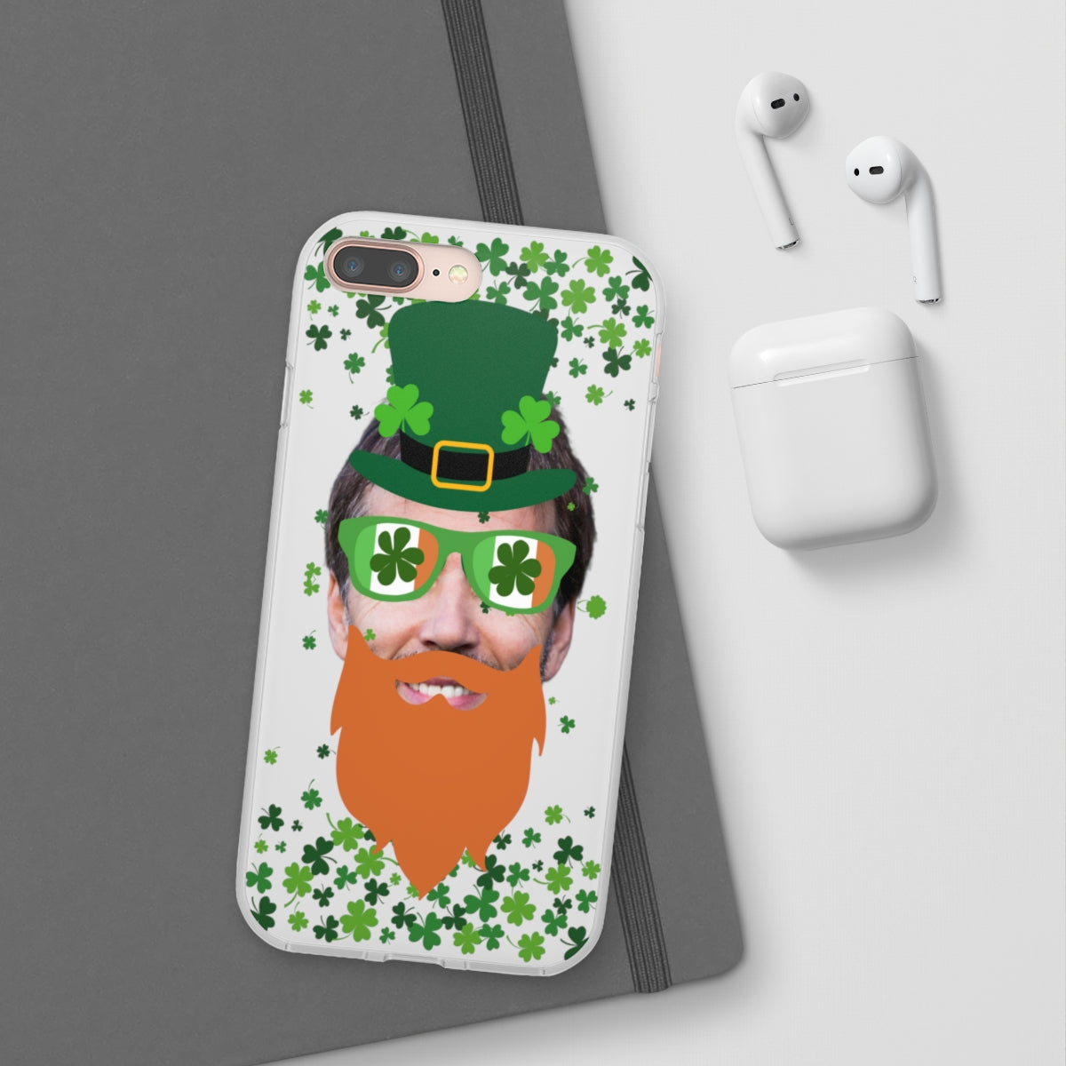 Personalized Leprechaun Clear Phone Case - Samsung s10 - s23 Ultra, iPhone 7 - 14 Pro Max