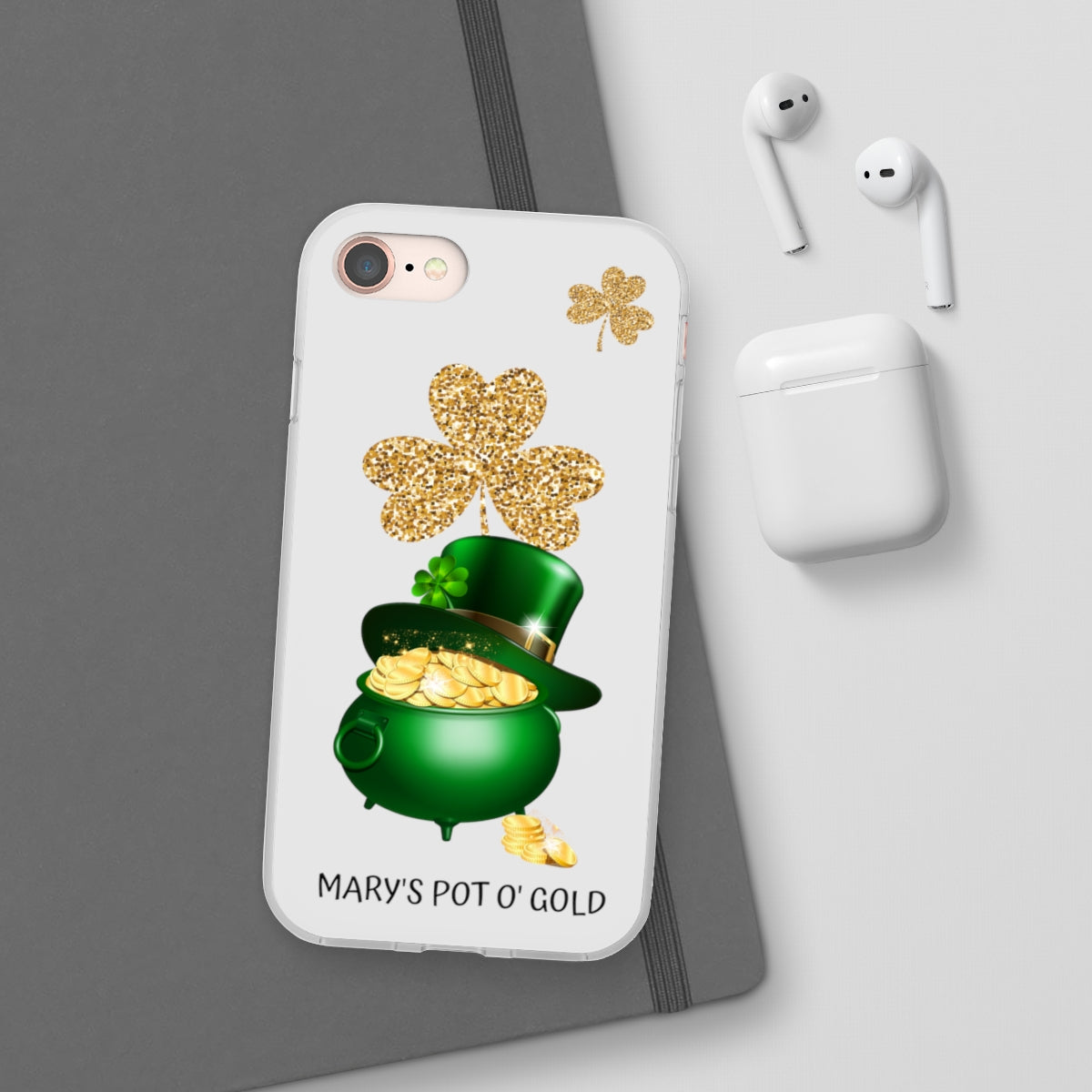 Personalized Irish Pot of Gold Phone Case - Samsung s10 - s23 Ultra, iPhone 7 - 14 Pro Max