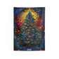 2023 Christmas Tree Stained Glass Style Indoor Wall Tapestry