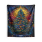 2023 Christmas Tree Stained Glass Style Indoor Wall Tapestry