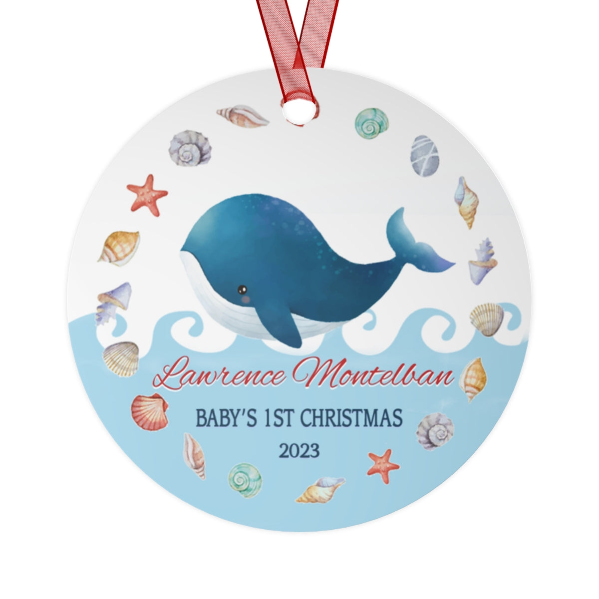 Baby's First Christmas Whale Ornament
