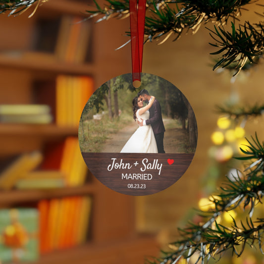 First Christmas Married Picture Ornament