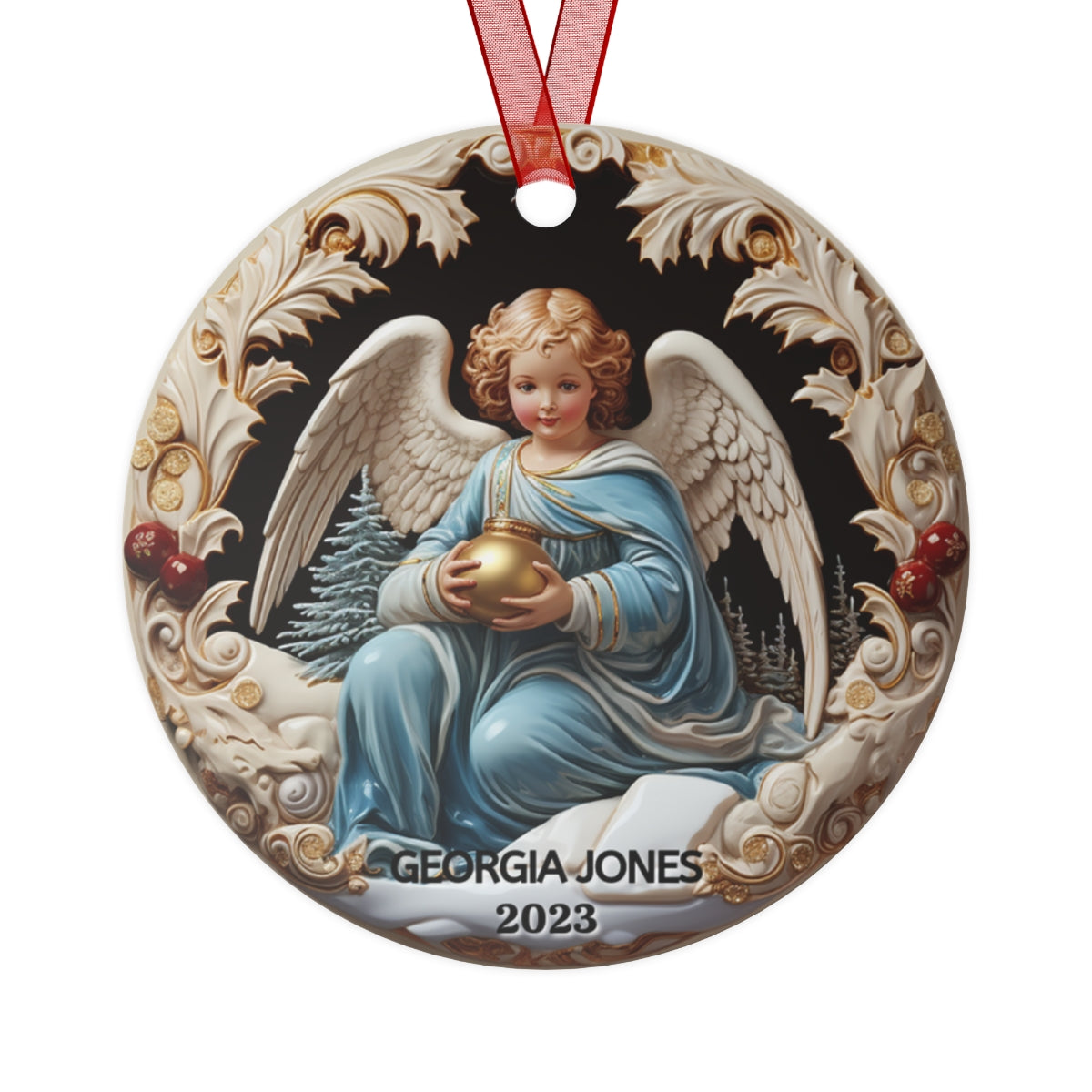 Personalized 3D Angel Ornament