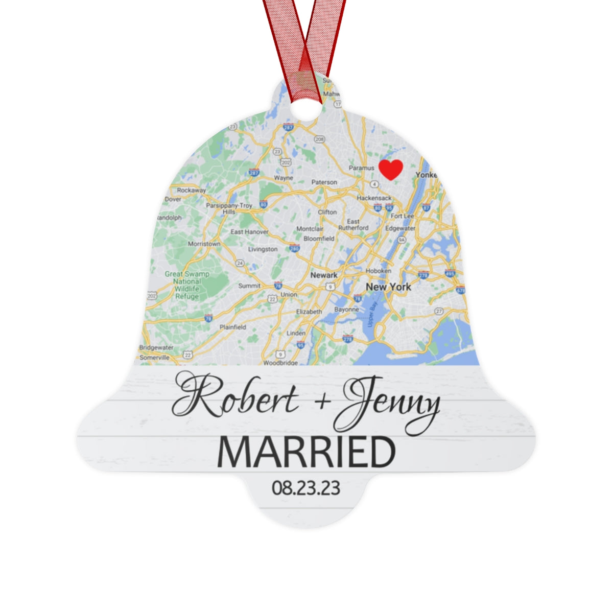 First Christmas Married Map Ornament