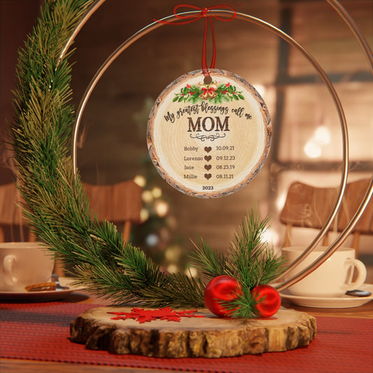 Moms Blessings Metal Ornament