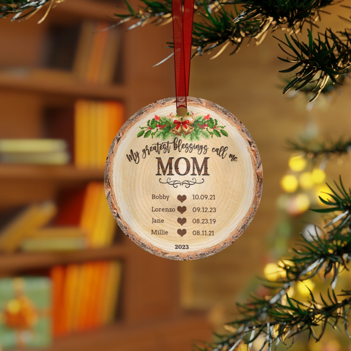 Moms Blessings Metal Ornament