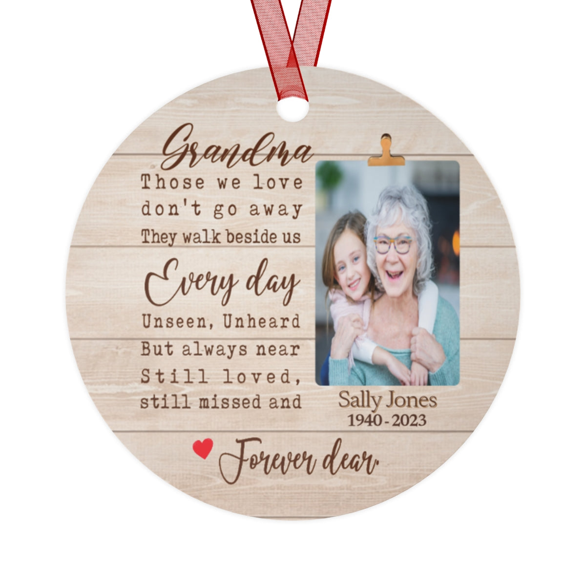 Personalized Grandma In Remembrance Ornament and Plaque