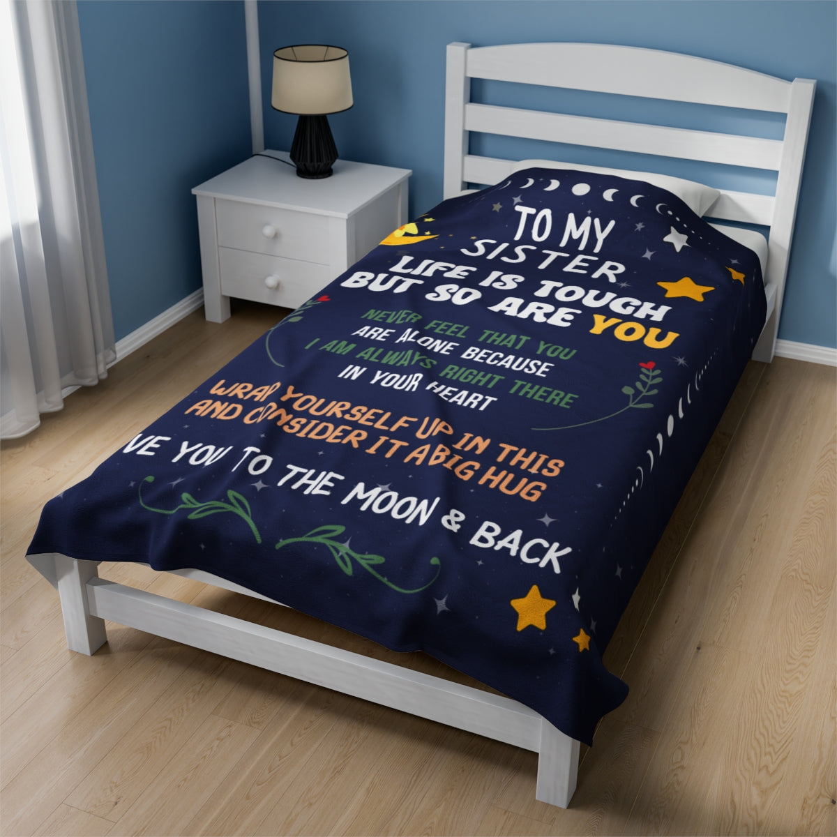 Love You to The Moon and Back Sister Blanket